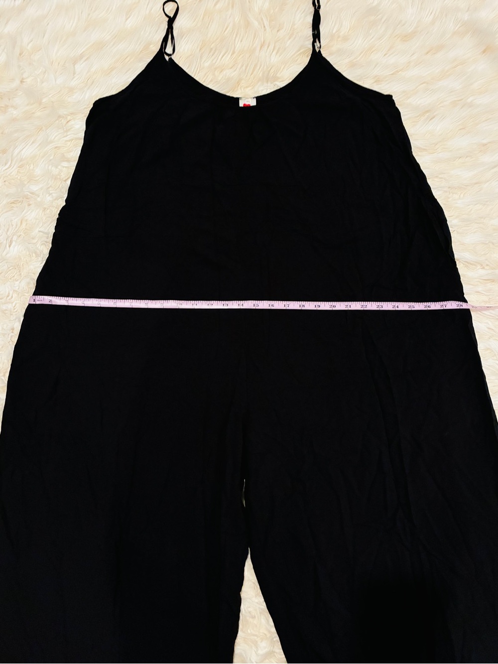Gothic Sleek Black Jumpsuit Spaghetti Strap Adjustable Pockets size XXL - Picture 9 of 11